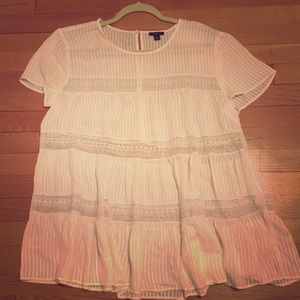 Ann Taylor Off-White Top  Large  NWOT